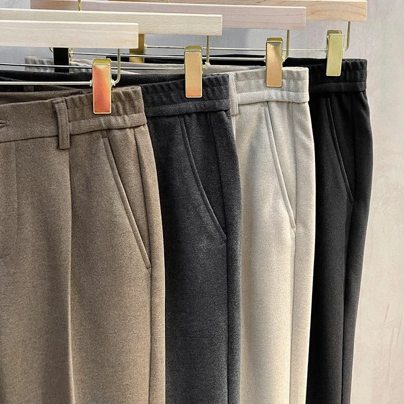 Pantalon de costume en laine mélangée pour homme