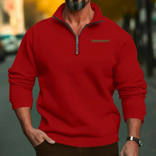 Pull en velours demi-fermé pour hommes