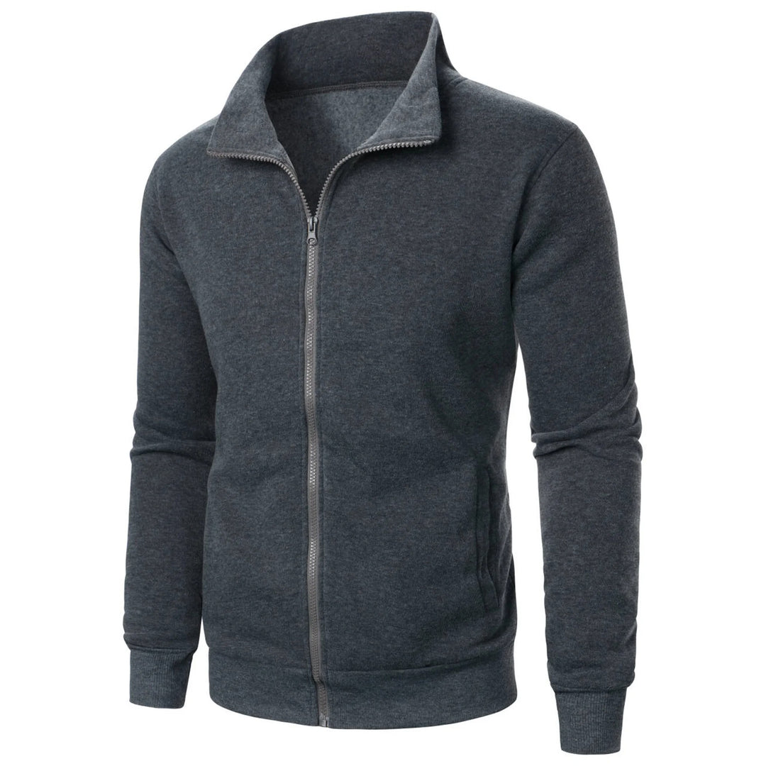 Veste zippée décontractée à col montant pour hommes