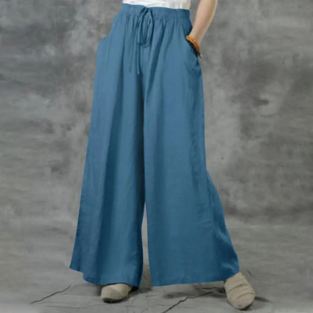 Pantalon large décontracté droit pour femme