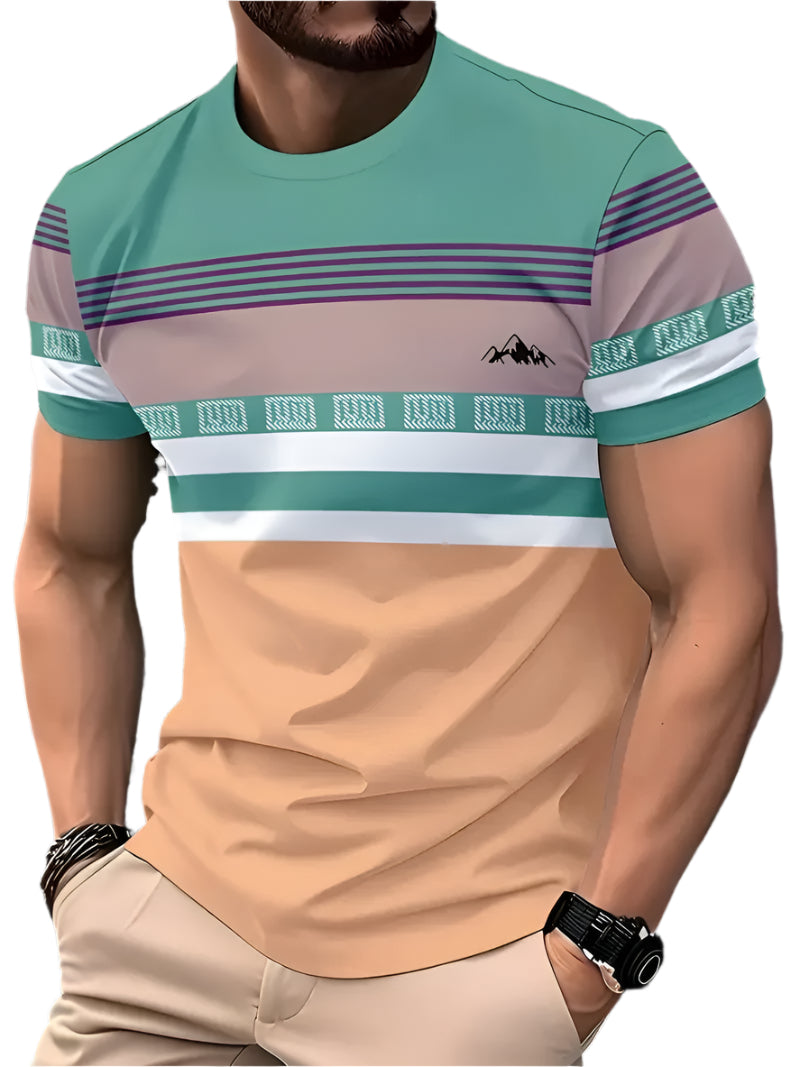 T-shirt d'été classique à rayures pour homme