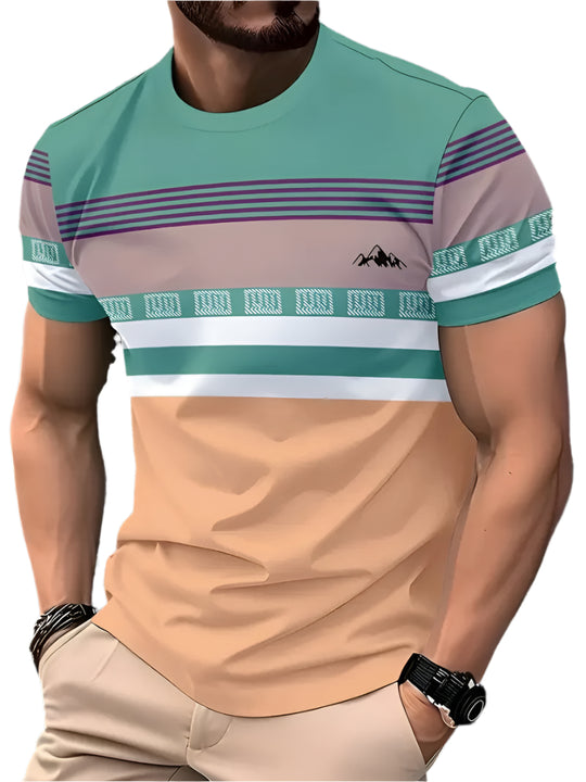 T-shirt d'été classique à rayures pour homme