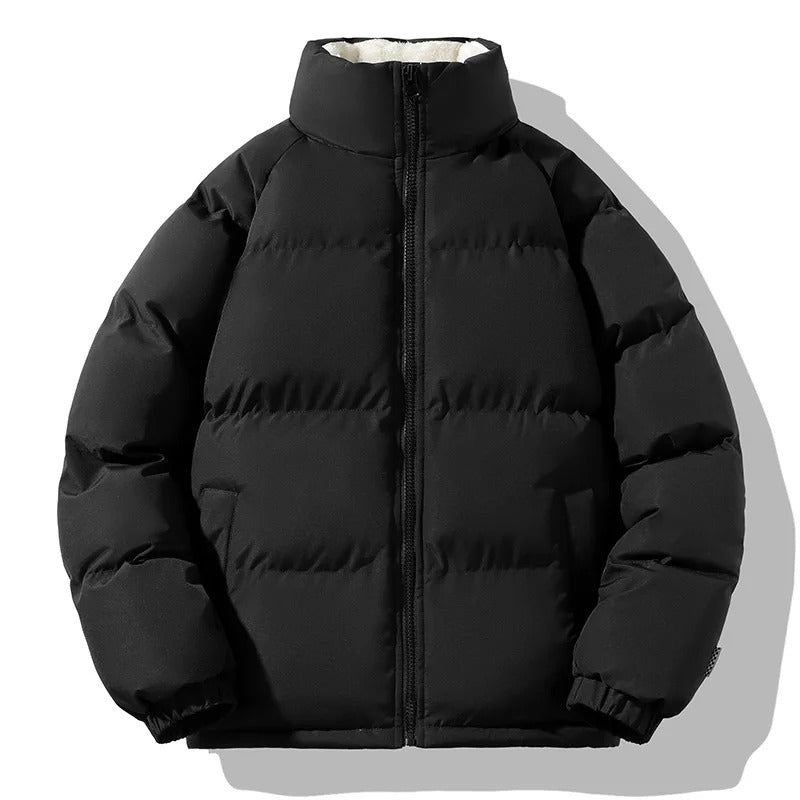 Veste à col montant en polaire épaisse pour hommes