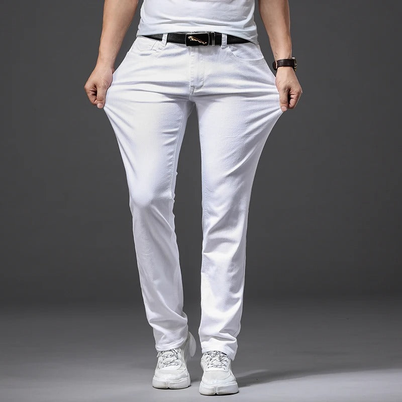 Jean slim blanc pour homme