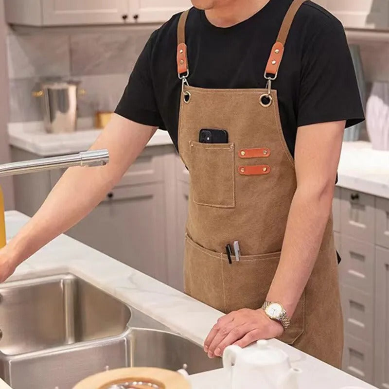 Tablier de travail à bretelles réglables pour hommes