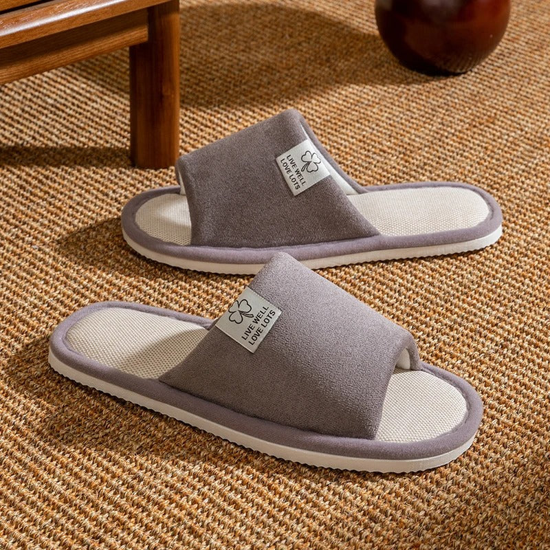 Chaussons d'intérieur en lin pour homme