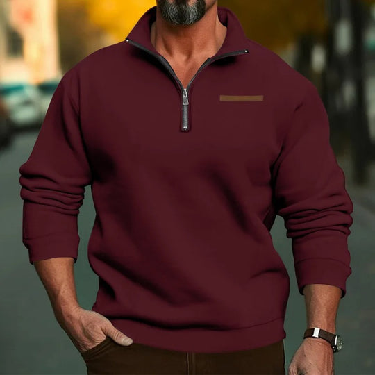 Pull en velours demi-fermé pour hommes