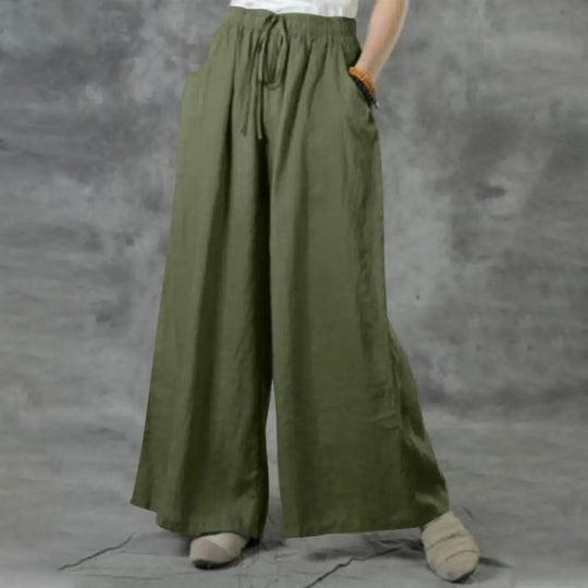 Pantalon large décontracté droit pour femme