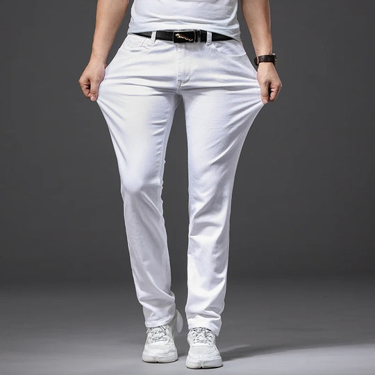Hommes Classic White Slim Fit Jeans