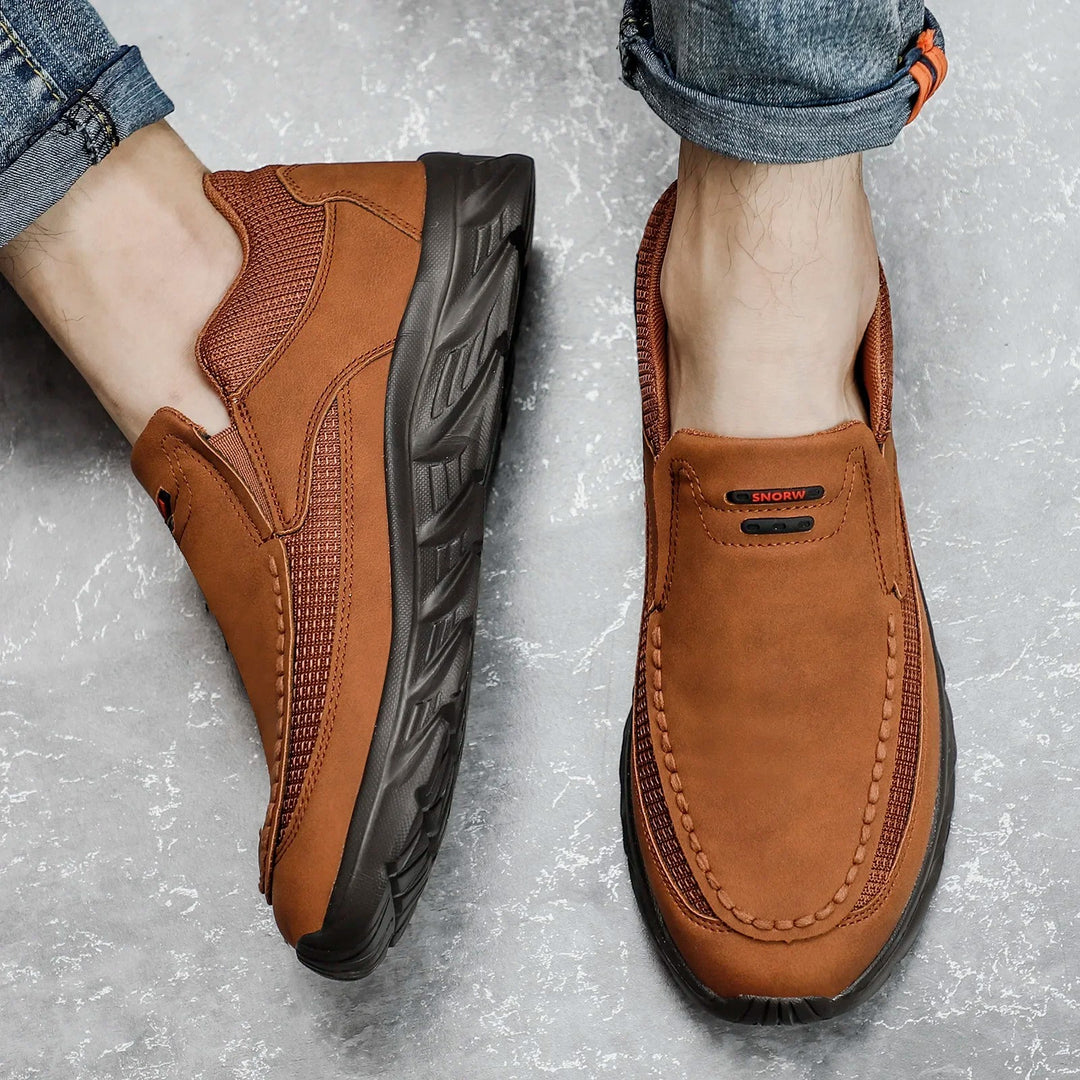Baskets mocassins en cuir pour homme
