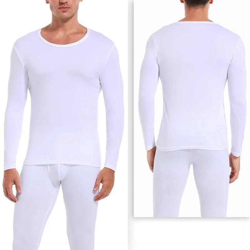 Ensemble chemise et legging thermique doublé en polaire pour hommes