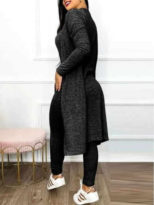 Ensemble combinaison et manteau avec poche à cordon