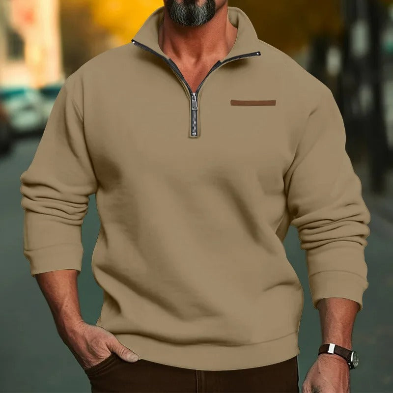 Pull en velours demi-fermé pour hommes