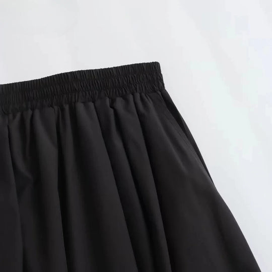 Jupe trapèze plissée large pour femme