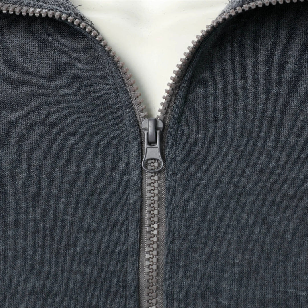 Veste zippée décontractée à col montant pour hommes
