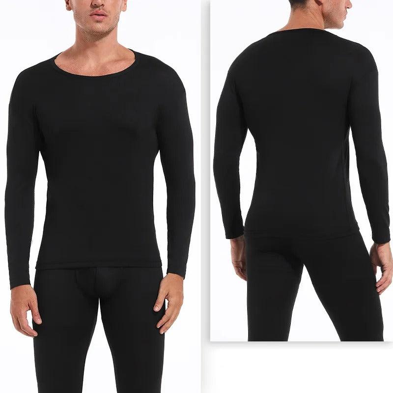 Ensemble chemise et legging thermique doublé en polaire pour hommes