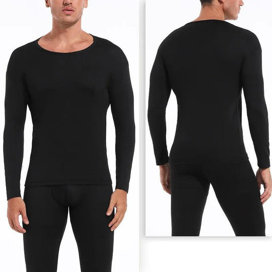 Ensemble chemise et legging thermique doublé en polaire pour hommes