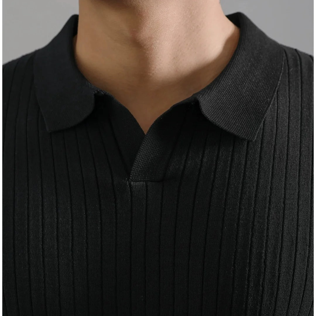 Polo en tricot rétro pour homme