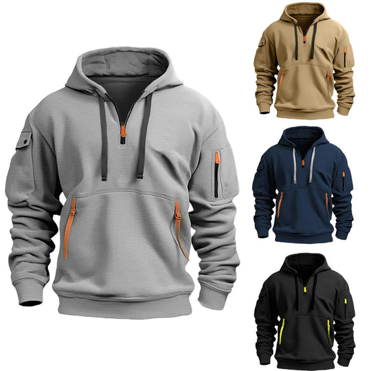 Pull à capuche multi-poches pour hommes