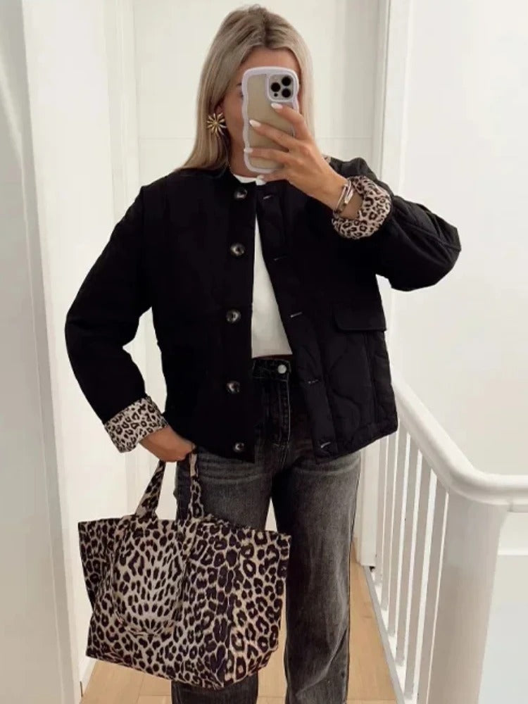 Veste rembourrée à poche avant pour femme