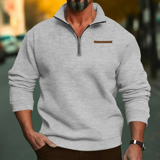 Pull en velours demi-fermé pour hommes