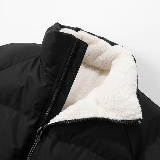 Veste à col montant en polaire épaisse pour hommes