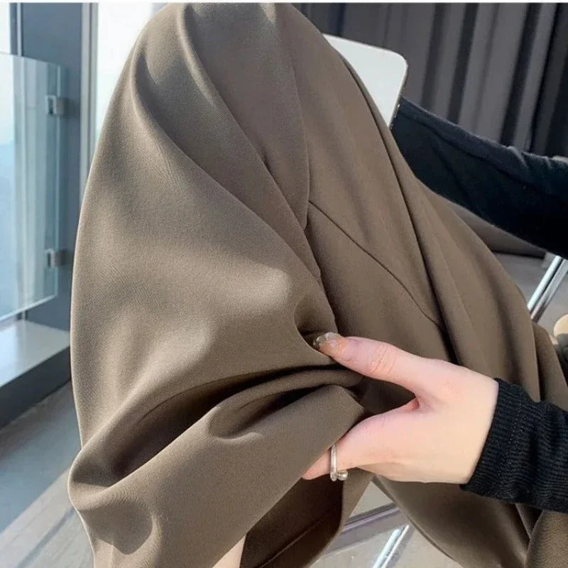 Pantalon ample taille haute style coréen pour femme