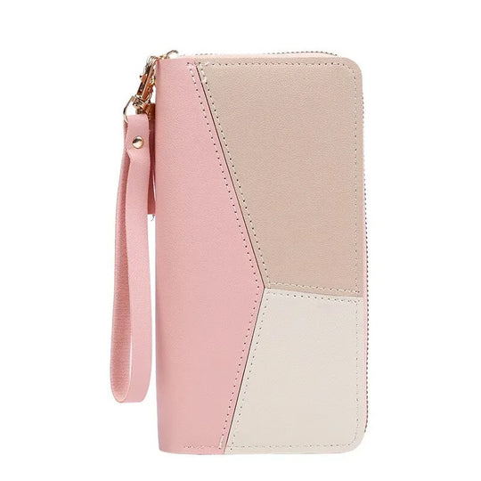 Portefeuille long pour femme en cuir PU