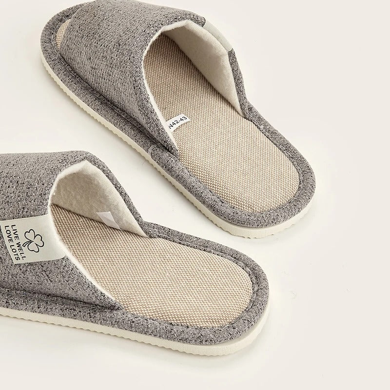 Chaussons d'intérieur en lin pour homme