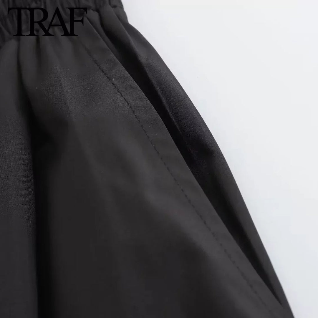 Jupe trapèze plissée large pour femme