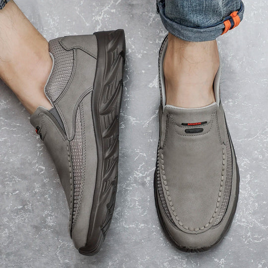 Baskets mocassins en cuir pour homme