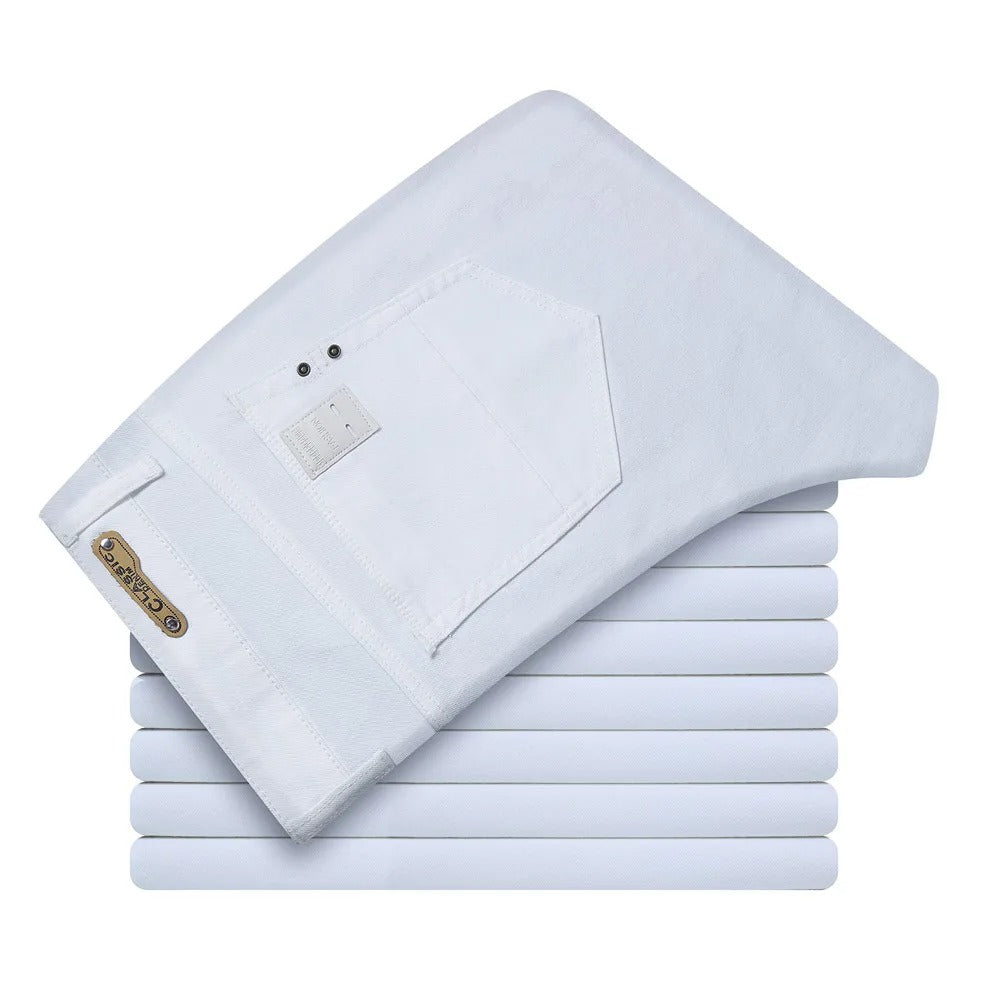 Hommes Classic White Slim Fit Jeans