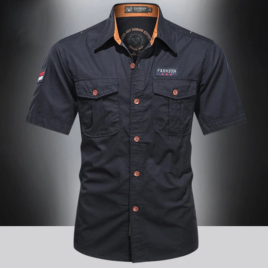 Chemise de travail en pur coton pour homme