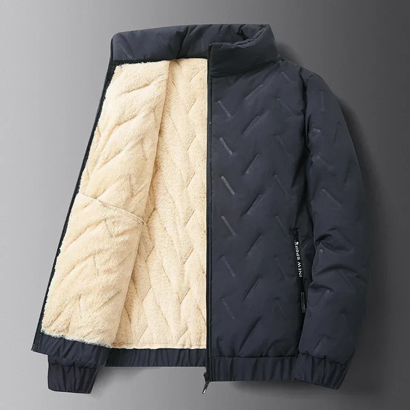 Veste en laine d'agneau épaissie pour hommes