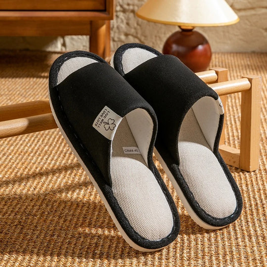 Chaussons d'intérieur en lin pour homme