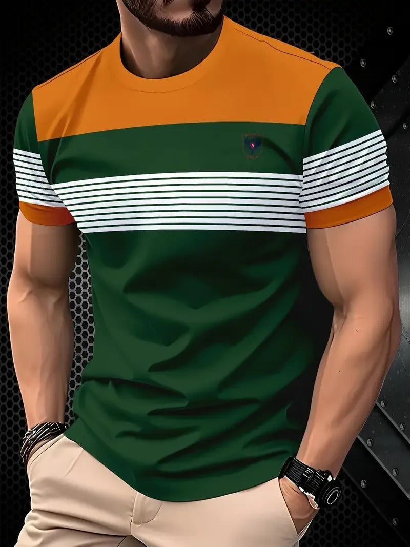 T-shirt d'été classique à rayures pour homme