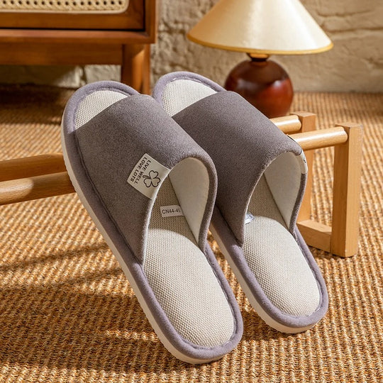 Chaussons d'intérieur en lin pour homme