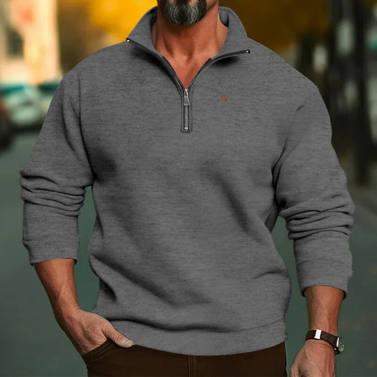 Sweatshirt semi-zippé à col montant pour hommes