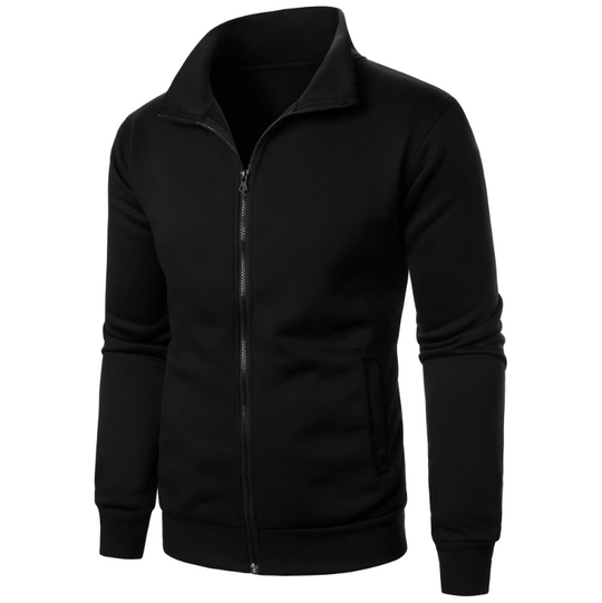 Veste zippée décontractée à col montant pour hommes