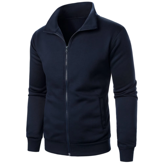 Veste zippée décontractée à col montant pour hommes