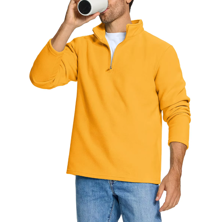 Pull polaire demi-zip pour hommes
