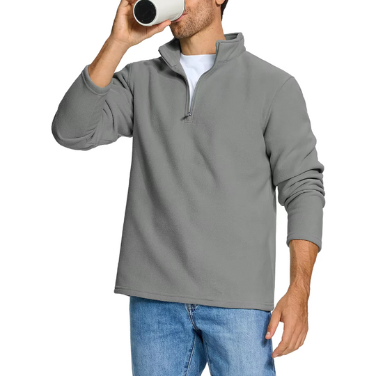 Pull polaire demi-zip pour hommes