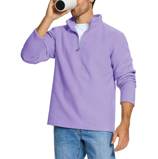 Pull polaire demi-zip pour hommes