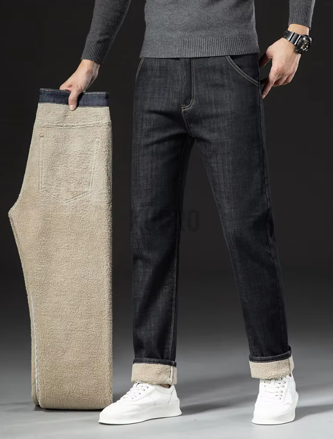 Pantalon droit en denim Lamb Fluff pour hommes