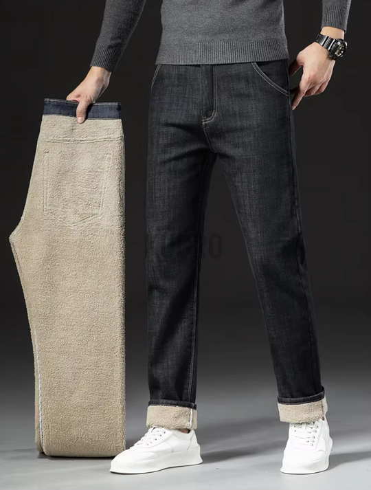 Pantalon droit en denim Lamb Fluff pour hommes
