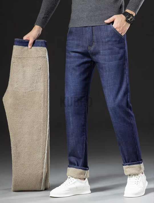 Pantalon droit en denim Lamb Fluff pour hommes