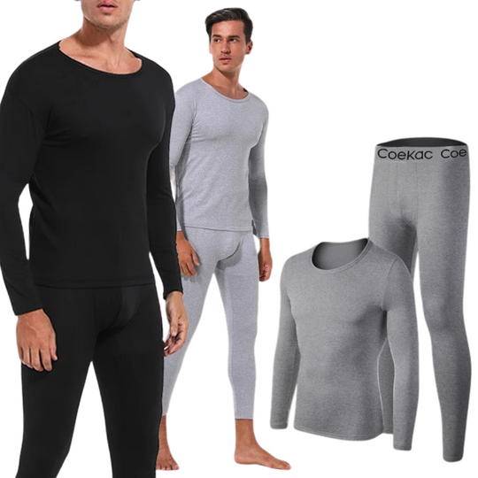 Ensemble chemise et legging thermique doublé en polaire pour hommes