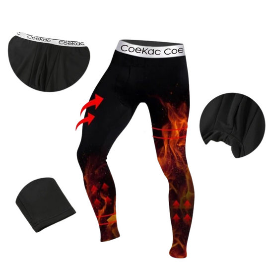 Ensemble chemise et legging thermique doublé en polaire pour hommes