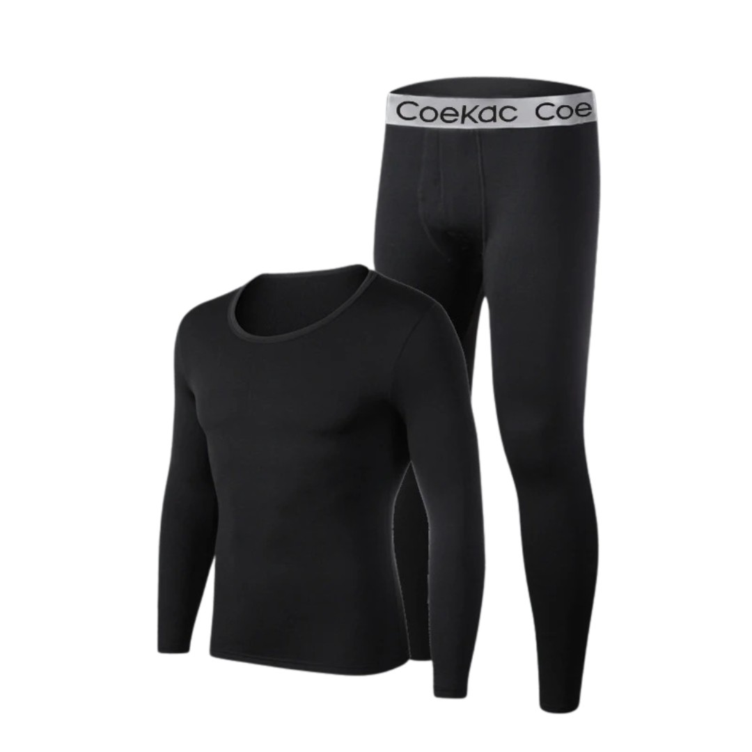 Ensemble chemise et legging thermique doublé en polaire pour hommes