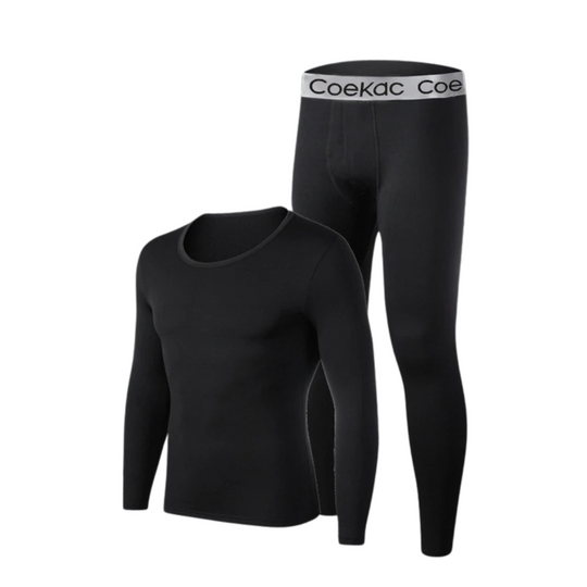 Ensemble chemise et legging thermique doublé en polaire pour hommes